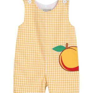 Lil Cactus Baby Boy Light Orange Gingham peach Applique Short all Size 3-6 M NEW